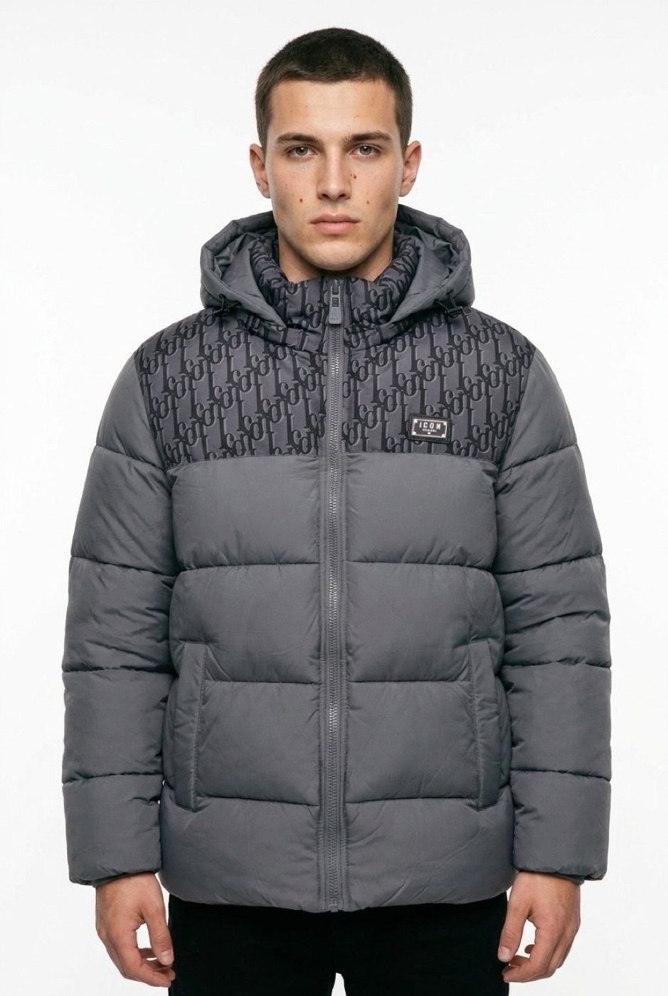 Grey monogram jacket from the outerwear line